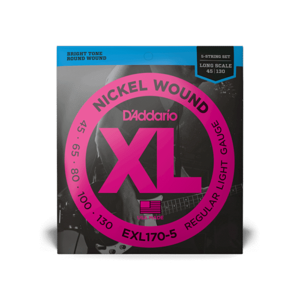 سیم گیتار بیس D'Addario XL NICKEL BASS 5-STRINGS 45-130