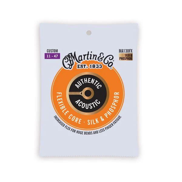 سیم گیتار آکوستیک MARTIN AUTHENTIC FLEXIBLE CORE SILK & PHOSPHOR 11-47