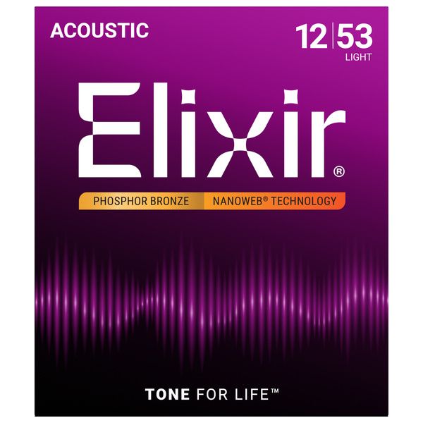 سیم گیتار آکوستیک Elixir Nanoweb Phosphor Bronze 12 53